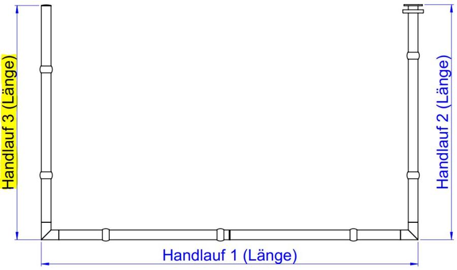 Maß-Skizze: Handlauf Länge 3